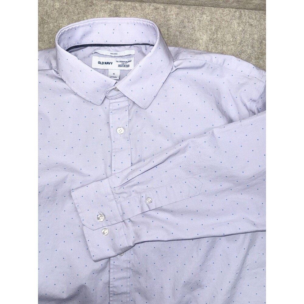 Old Navy Men’s Size XL Signature Shirt Slim Fit Long Sleeve Button Light Purple